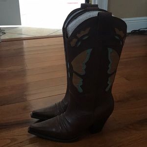 Nine West leather cowboy boots
